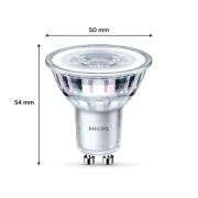 Philips LED-pære GU10 4,6W 355lm 827 klar 36° 6stk