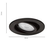 Philips utendørs innfellingslampe Fresco, svart, stål, GU10