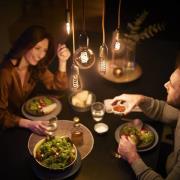 Philips E27 LED-pære rustikk ST64 3,1W 1800K gull