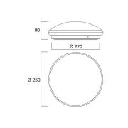 Sylvania Start Surface LED-taklampe, Ø 25 cm, utenpåliggende