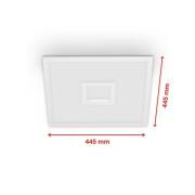 LED-panel midt bak CCT RGB 45x45cm hvit