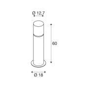 SLV sokkellampe Rox akryl, høyde 60 cm, grå, stål
