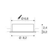 SLV Innfelt taklampe New Tria, hvit, aluminium, Ø 8,2 cm