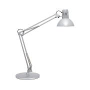Skrivebordslampe MAULstudy, sølvfarget, 49 cm, stativ