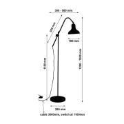 Gulvlampe Winston, svart/hvit skjerm