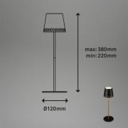 LED-bordlampe Kiki med oppladbart batteri 3 000K svart/gull