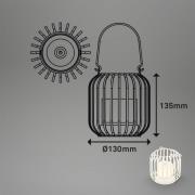 LED-bordlampe 7279 batteri IP44 metallkurv hvit