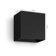 Philips Hue utendørs LED-vegglampe Resonate, svart, RGBW, IP44