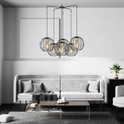 Pendellampe Albio 6 med burskjermer, svart