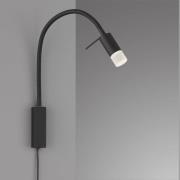 LED-vegglampe Seng, fleksibel arm, med spreder