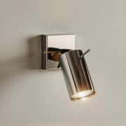 Veggspot Round, krom, 1 lyskilde