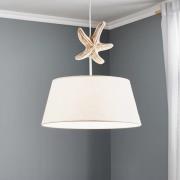 Hengelampe Stellina, stoffskjerm, sjøstjerne-dekor