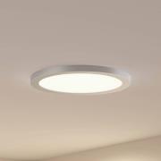 Prios LED-taklampe Aureka, Ø 33 cm, sølv, metall