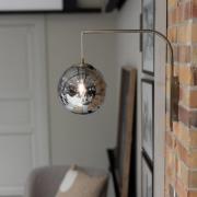 Vegglampe Dione, messing/røykgrå, høyde 40 cm, stikkontakt