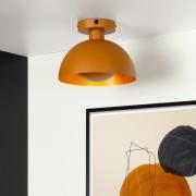 Taklampe Siemon av ståle, Ø 25 cm, okergul