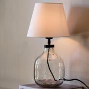 PR Home Groove bordlampe glass klar stoff hvit