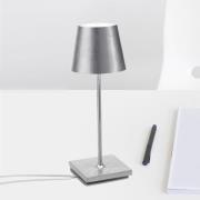 Zafferano Poldina mini batterilampe innvendig sølv