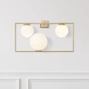 Vegglampe Buble, gull, tre opalglass-skjermer