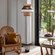 MARKET SET Singapour gulvlampe, hvit/khaki/karri