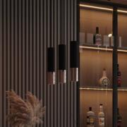 Euluna Thalassa hengelampe 3 lyskilder GU10 svart/kobber