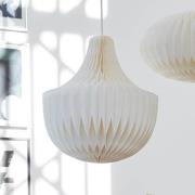 PR Home hengelampe Vicky, hvit, papir, Ø 40 cm, 3 x E14