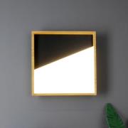 Vista LED-vegglampe, svart/lyst tre, 30 x 30 cm