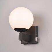 Vegglampe Kula til baderom glasskjerm IP44 svart