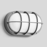 Bega 22835 utendørs LED-vegglampe E27 30x18cm sølv
