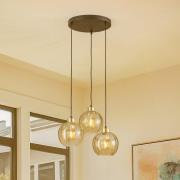 Hengelampe Devi, rav, 3 lyskilder, rund