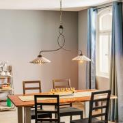 Hengelampe Rosina med 2 lyskilder lysrosa/bronse