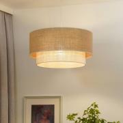 Euluna hengelampe Boho Jute, naturbrun/hvit, Ø 45 cm