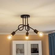 Taklampe Joiy, sammenflettet, 3 lyskilder, svart