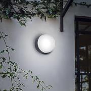 Ideal Lux utendørs vegglampe Urano antrasitt aluminium Ø 16 cm