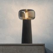 Faro bordlampe, glass, plast, fatning E27, svart