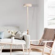 LED-gulvlampe Noa II, berøringsdimmer, stål, hvit/trefarget
