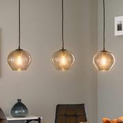 Hengelampe Svala Glasskjerm rund 3 lyskilder lineær