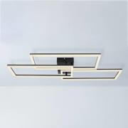 LED-taklampe Tiny 3 lysk. rektangel svart CCT