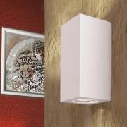 Vegglampe Cube, hvit, høyde 15,5 cm, keramikk, opp/ned