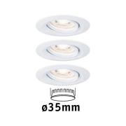 Paulmann Nova mini downlight 3er, roterbar, hvit