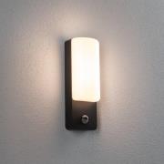 Paulmann LED utendørs vegglampe Bonnie, aluminium, 2200/3000K, sensor