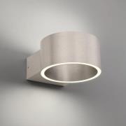 PURE LED-vegglampe Clipse, aluminium, aluminium, Ø 15 cm