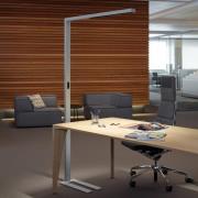 LED-gulvlampe MAULsirius, sølv, CCT, dimbar, sokkel