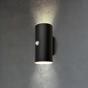 Utendørs vegglampe med oppladbar LED 3787015, svart, sensor, opp/ned