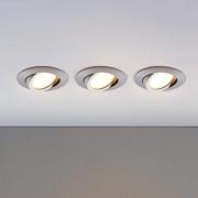 LED-downlight Andrej, rund, alu 3er-sett