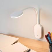 Lindby LED-vegglampe Milow, hvit, 39,5 cm, USB-tilkobling