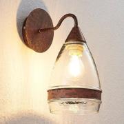 Lindby vegglampe Millina, Ø 30 cm, rustbrun, glass