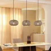 Lindby hengelampe Nerys, 3 lyskilder, svart, bambus, 1 120 cm