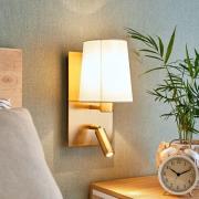 Vegglampe Aiden med LED-leselampe, antikkmessing