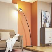 Lucande LED-buelampe Boga, svart, metall, dimbar