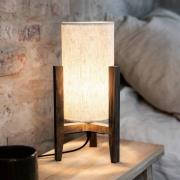 Bordlampe Eruca, høyde 34 cm, brun/beige, tre/lin